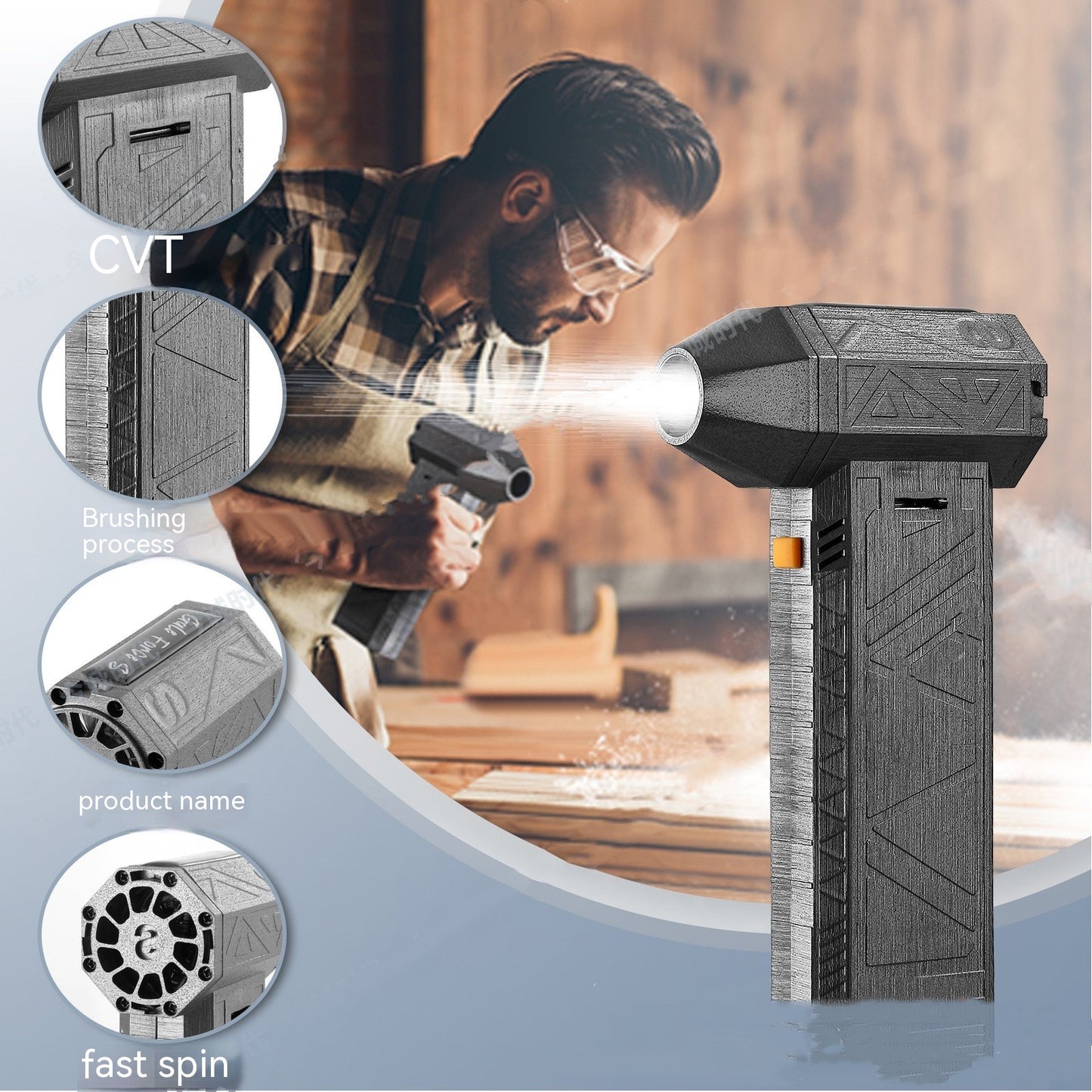 Transform your space with the ultra-powerful and incredibly silent Turbo High Power Jet Fan. Perfect for a large variety of tasks, from home to office to yard, this fan will help you do chores quickly and effectively. Experience the ultimate in blowing and suction technology with the Turbo High Power Jet Fan!