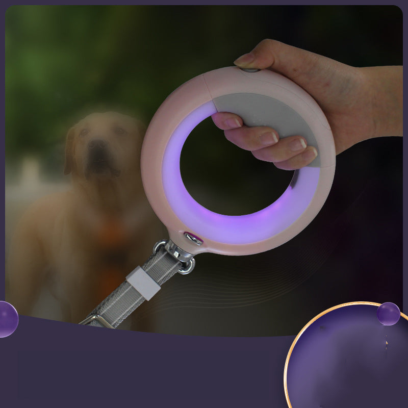 Ensure your dog’s safety and visibility during nighttime walks with this Colorful LED Retractable Night Safety Dog Leash.