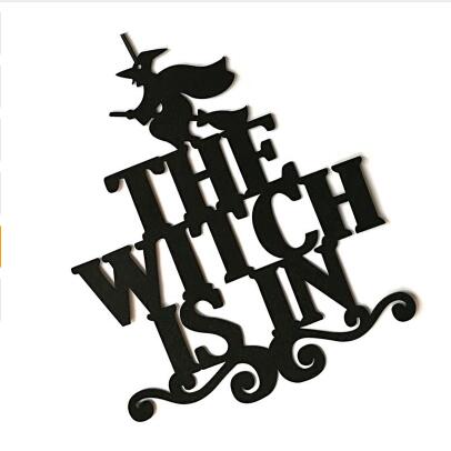 Halloween The Witch Is In Hanging Door Sign