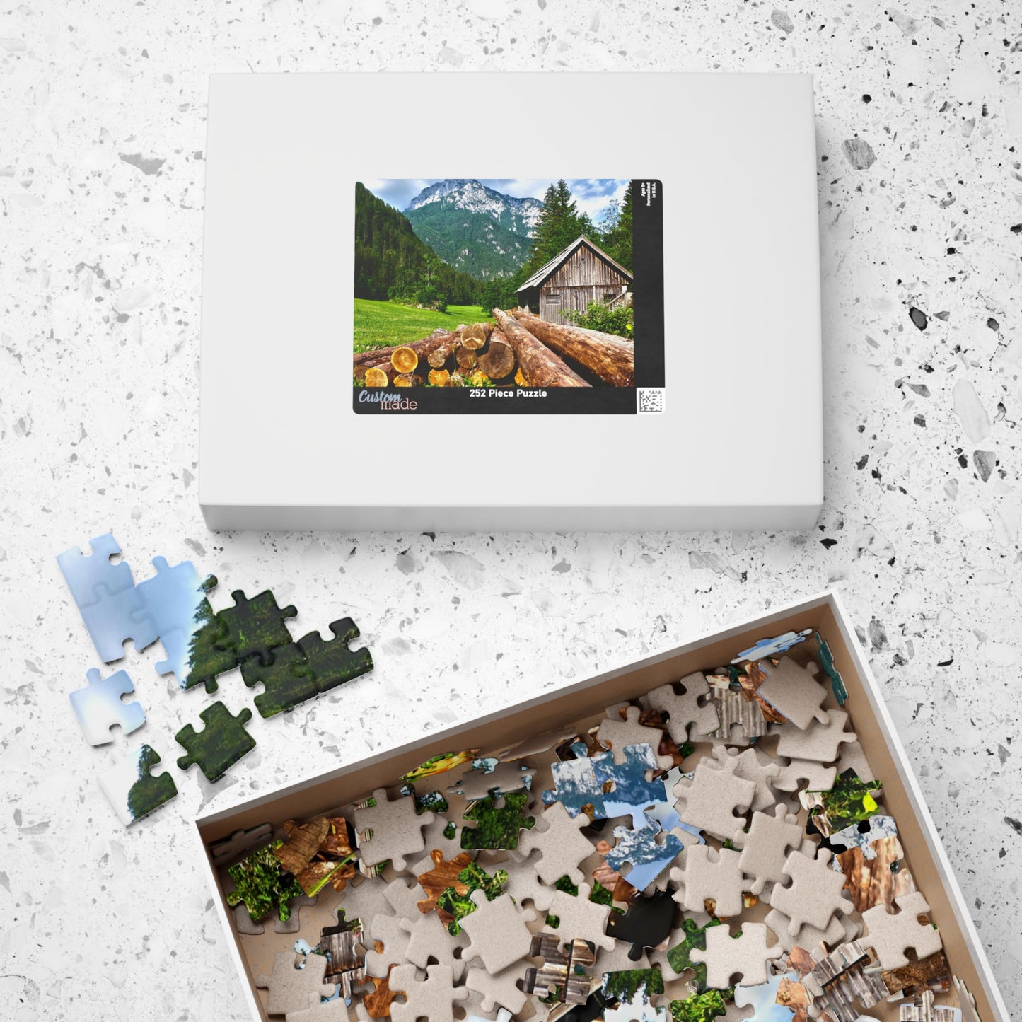 Experience the joys of the great outdoors with our Wood Cabin Mountains Puzzle. With 110-1014 pieces, this puzzle features a cozy wood cabin set against a stunning mountain backdrop. Made from high-quality materials, this puzzle is a perfect addition to any puzzle enthusiast's collection.