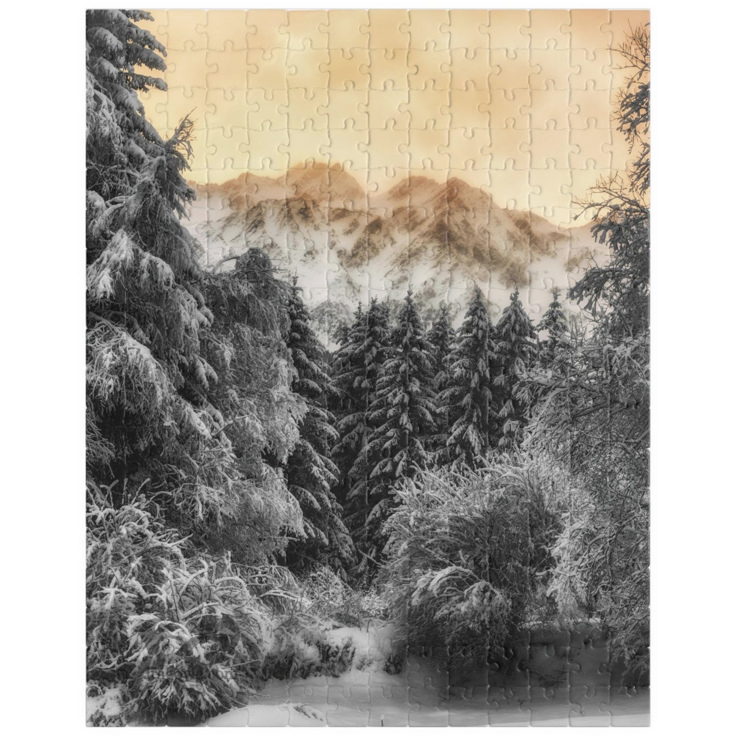 Escape into a magical winter wonderland with our Mystical Winter Mountains Puzzle. With 110 to 1014 pieces to assemble, this puzzle will offer hours of meditative relaxation and a sense of accomplishment once completed. Perfect for puzzle enthusiasts and those in need of a calming activity.