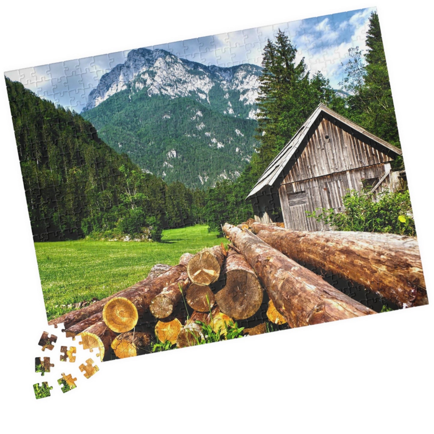 Experience the joys of the great outdoors with our Wood Cabin Mountains Puzzle. With 110-1014 pieces, this puzzle features a cozy wood cabin set against a stunning mountain backdrop. Made from high-quality materials, this puzzle is a perfect addition to any puzzle enthusiast's collection.