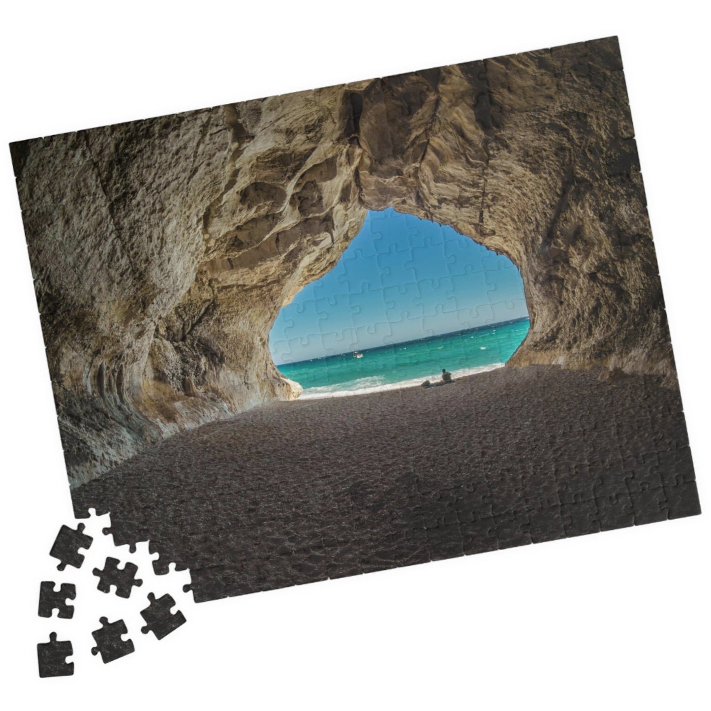 Unleash your inner adventurer with our Cave At The Beach puzzle! This quirky puzzle features 110 to 1014 pieces that will challenge and entertain you for hours. Escape to the beach and get lost in the beautiful and mysterious cave depicted in this puzzle.
