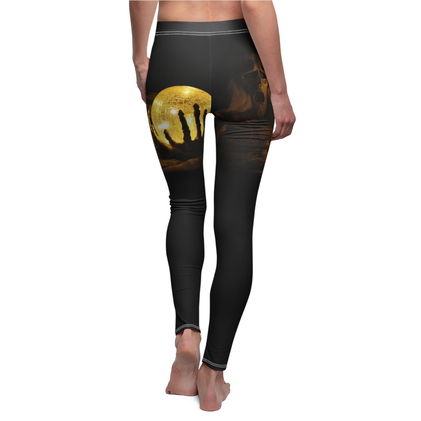These Halloween Skeleton leggings make a great statement piece for your wardrobe. Made from a lightweight, breathable fabric, they're comfortable and perfect for any outdoor activity or staying in and watching horror movies.