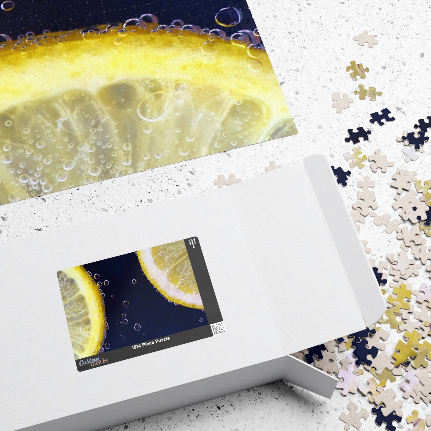 Indulge in a burst of citrus with our Bubbly Lemon Slices Puzzle! With 110 to 1014 pieces, this puzzle will challenge your mind and relax your soul. Perfect for puzzle lovers, the vibrant lemon slices will brighten up any room. Bring home a slice of joy today!