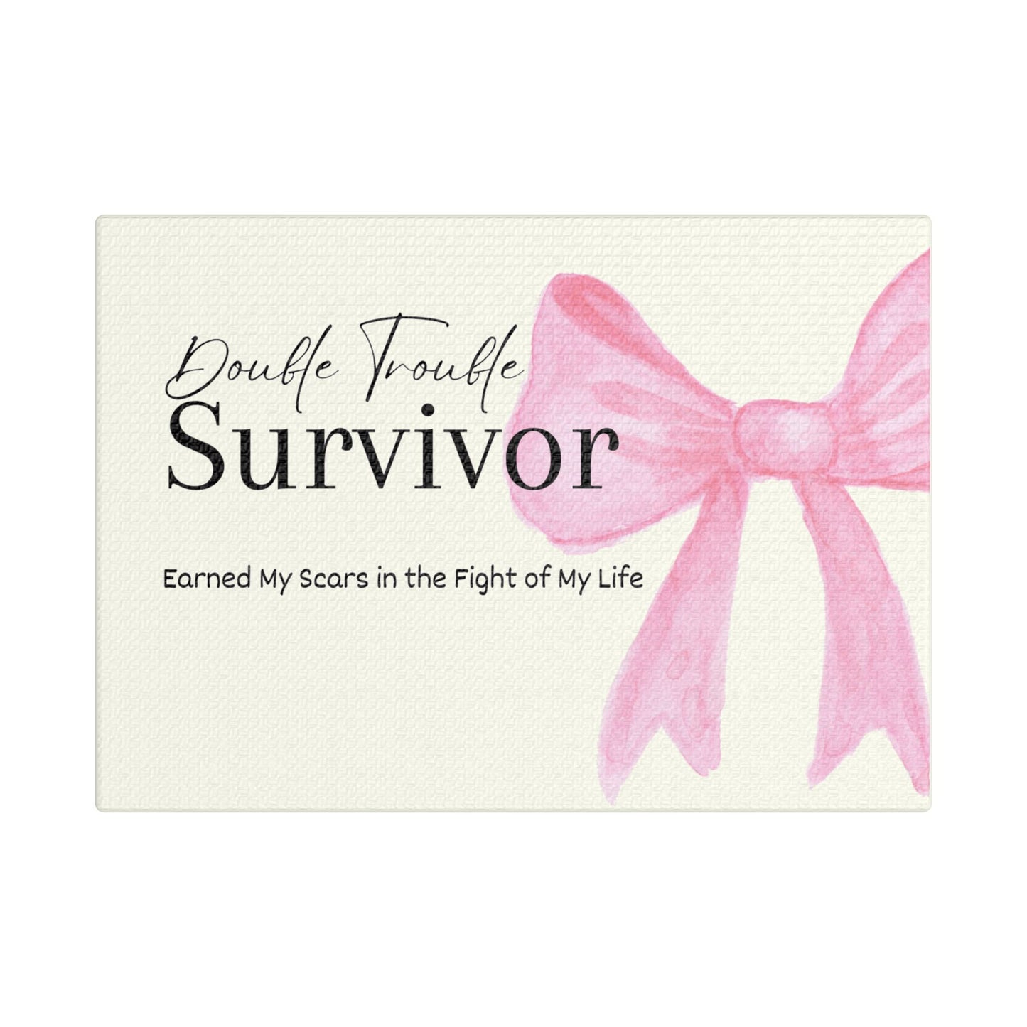 Card with a pink bow and text on a white background