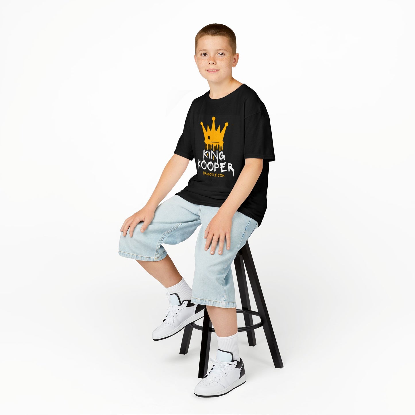 Kids Black Heavy Cotton™ Tee - King Kooper