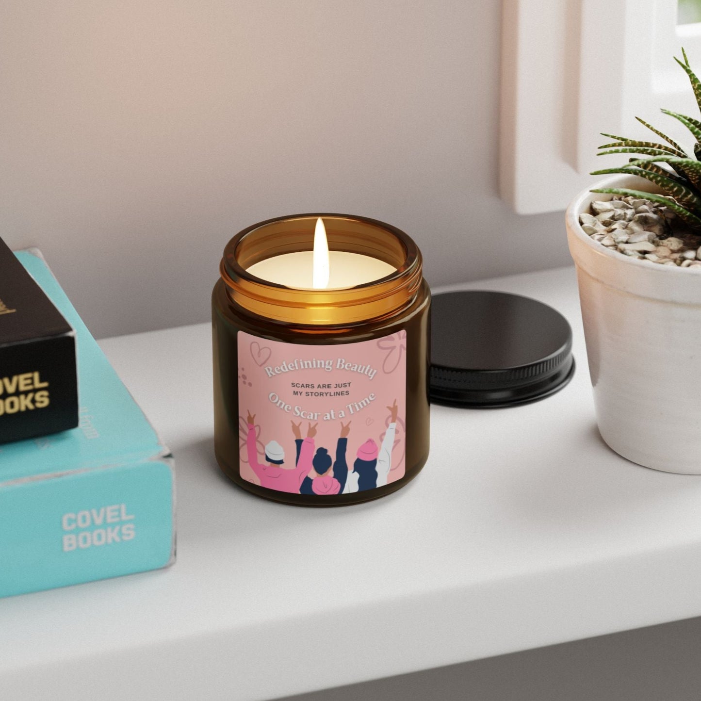 Transform your space with the comforting aroma of our Scars Are Just My Storyline Scented Soy Candles. Made from high-quality soy wax, our candles are carefully crafted to provide a long-lasting burn and fill your home with a warm, soothing fragrance. Embrace your Cancer story and relax with our unique candle blend.