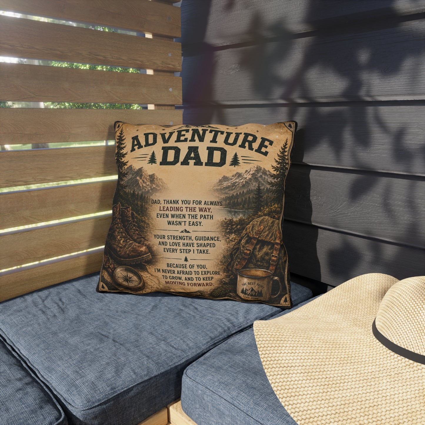 Fun Playful Adventurous Double Sided DAD Pillow