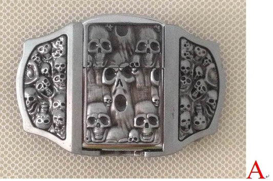 Make a bold, visually striking statement with this 3D Ghost Head Lighter Belt Buckle. With its edgy, 3D design, you'll be the center of attention wherever you go. Light up the night with this stunning accessory!