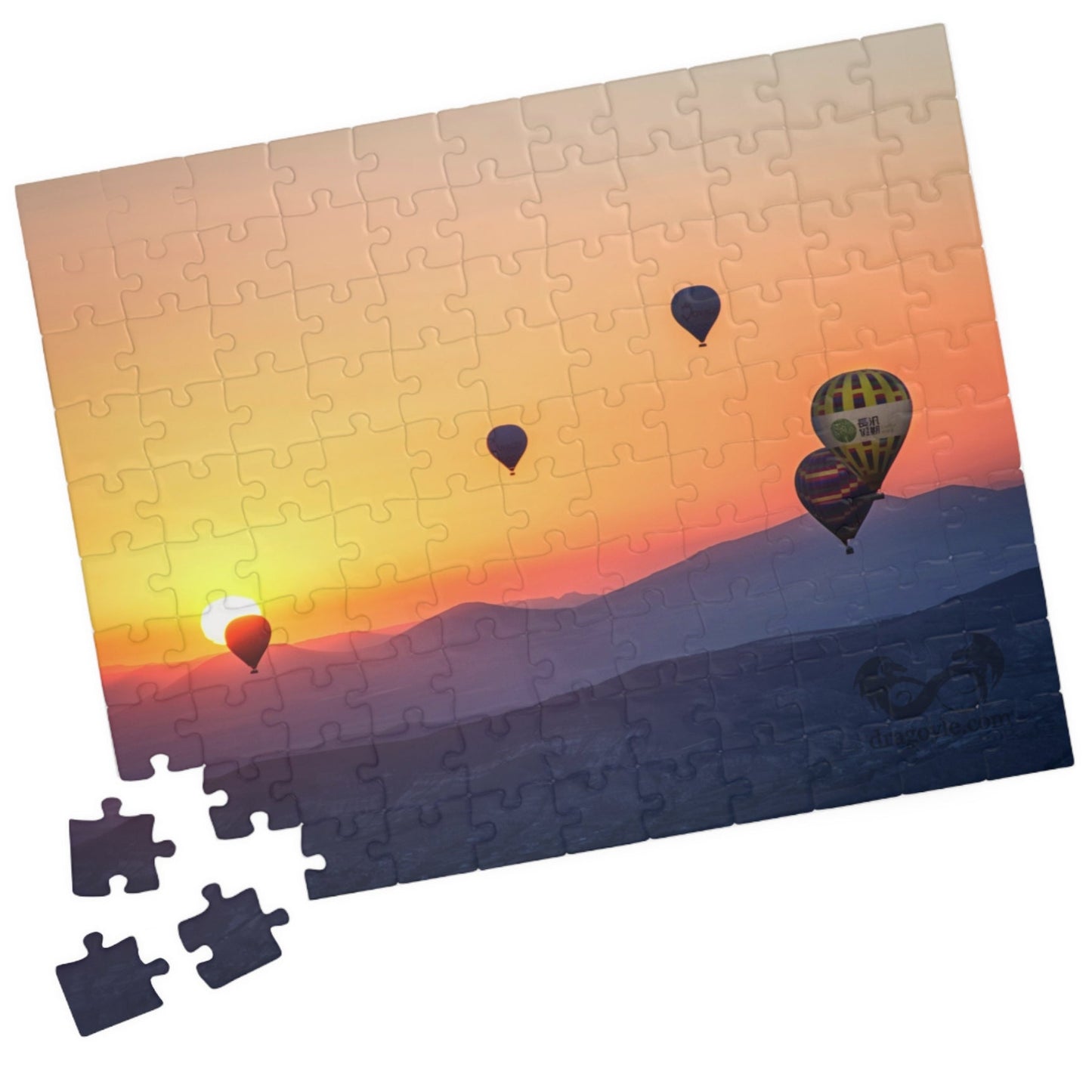Embark on a journey through the sky with our Hot Air Balloons at Sunset Puzzle. With 110 to 1014 pieces, this puzzle will challenge your mind and soothe your soul. Take in the stunning artistry of the colorful hot air balloons against the dramatic sunset backdrop.