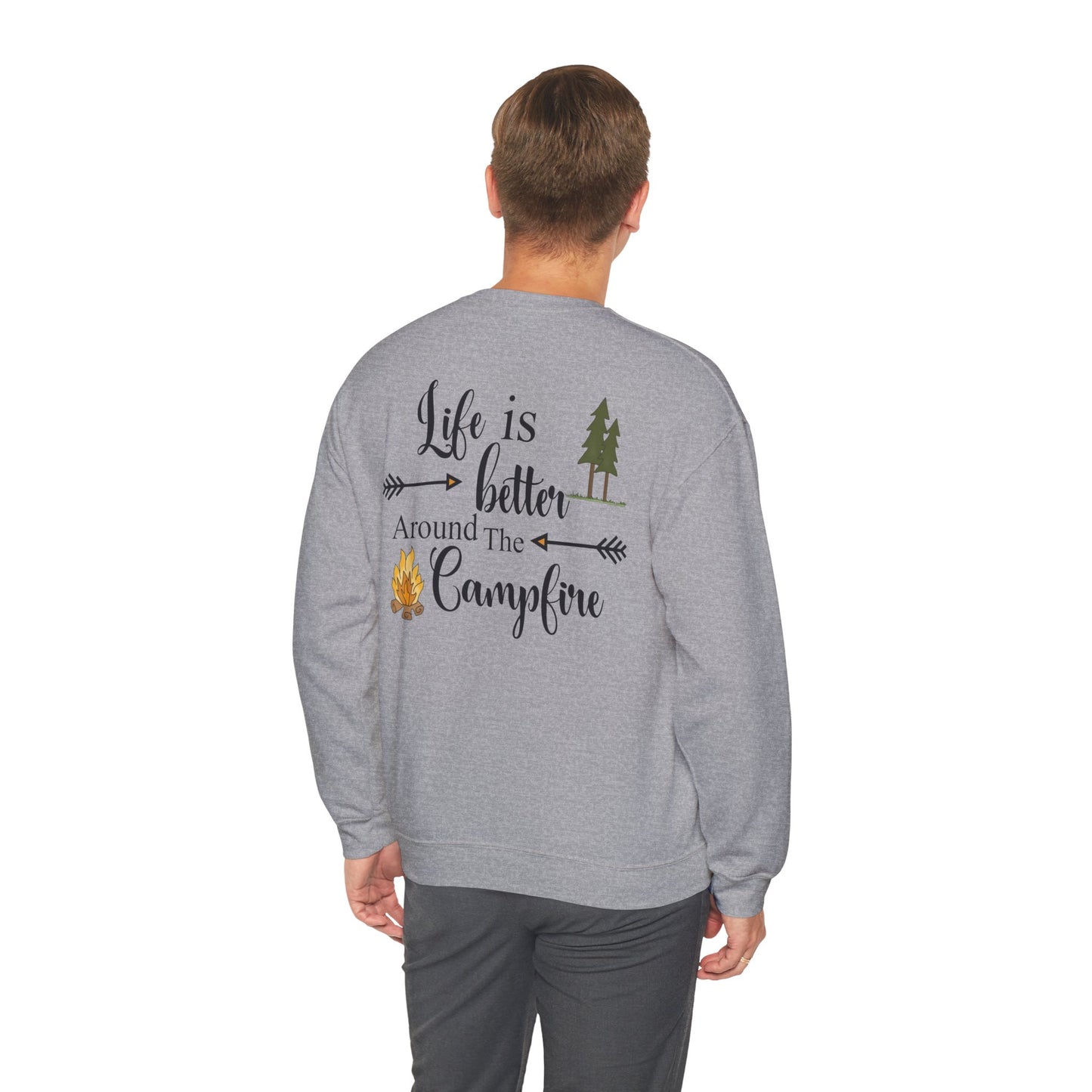 Experience the comforting warmth and camaraderie of a cozy campfire with our Life is Better Around the Campfire sweatshirt. Made with heavy blend fabric, it's perfect for cool evenings spent in the great outdoors. Get yours now and make every camping trip even more memorable!