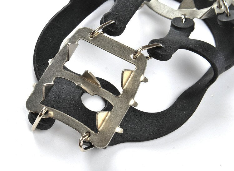Elevate your ice climbing game with our 1 Pair 18 Teeth Non-Slip Ice Climbing Crampons. Made for M/L shoe sizes, these crampons provide superior traction and stability on icy terrain. Don't let slippery surfaces slow you down - conquer them with ease and confidence.
