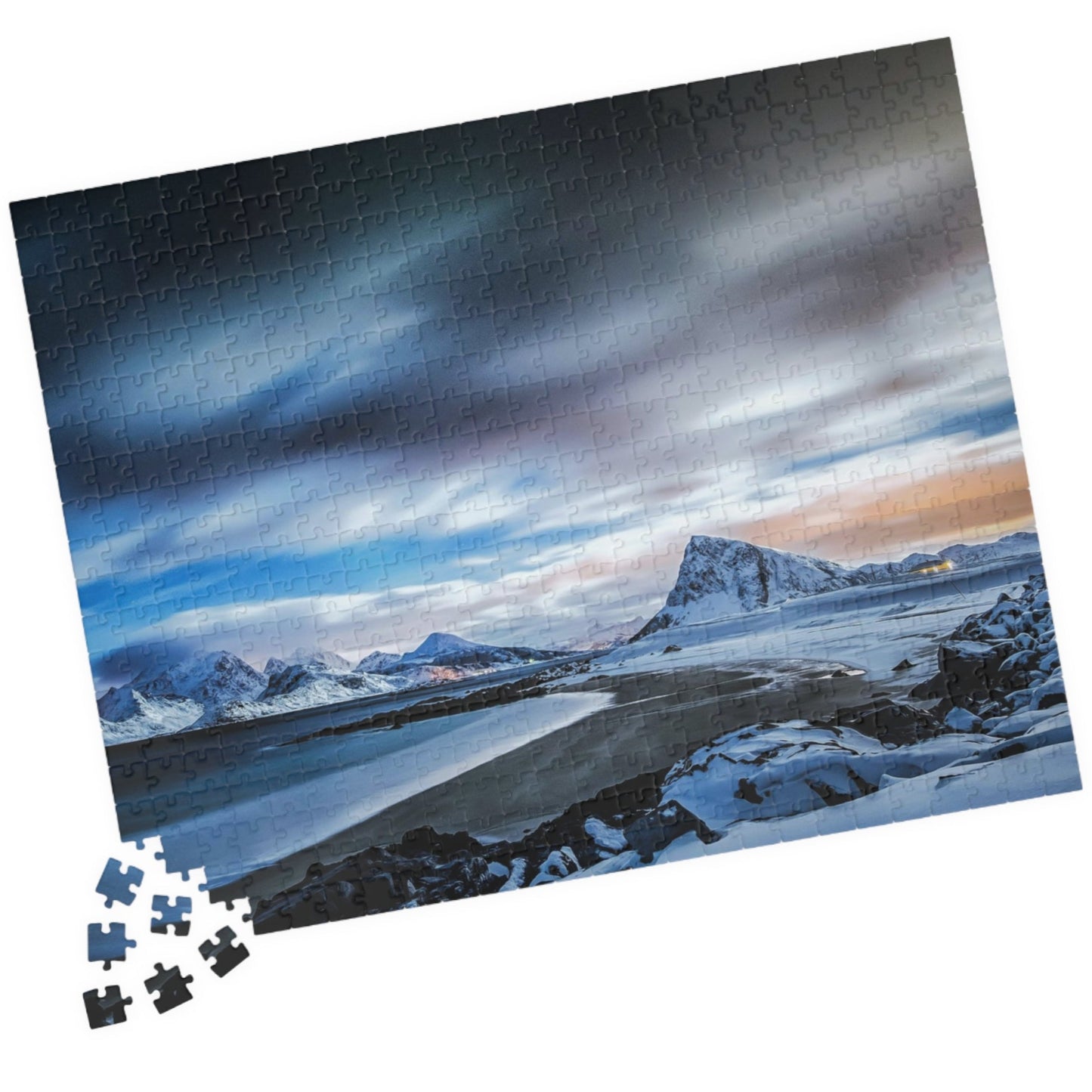Indulge in the ultimate luxury with our Frozen Mountain Lake Puzzle. With 110 to 1014 pieces, this puzzle features a breathtaking mountain lake scene that will transport you to a serene world of nature. Perfect for challenging your mind and creating a stunning piece of art.