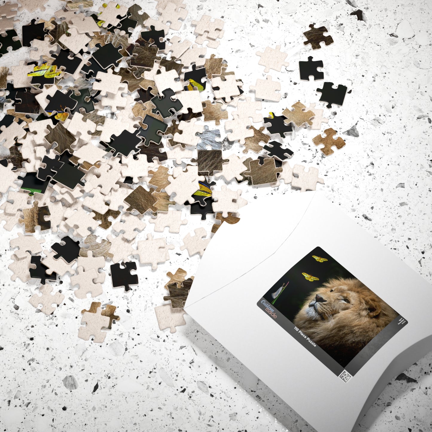 Unleash your adventurous spirit with the Lion & Butterfly Puzzle! Challenge yourself with 110 to 1014 pieces and discover the stunning combination of a majestic lion and delicate butterfly. As you put together this high-quality puzzle, experience the thrill of completing a daring mission.