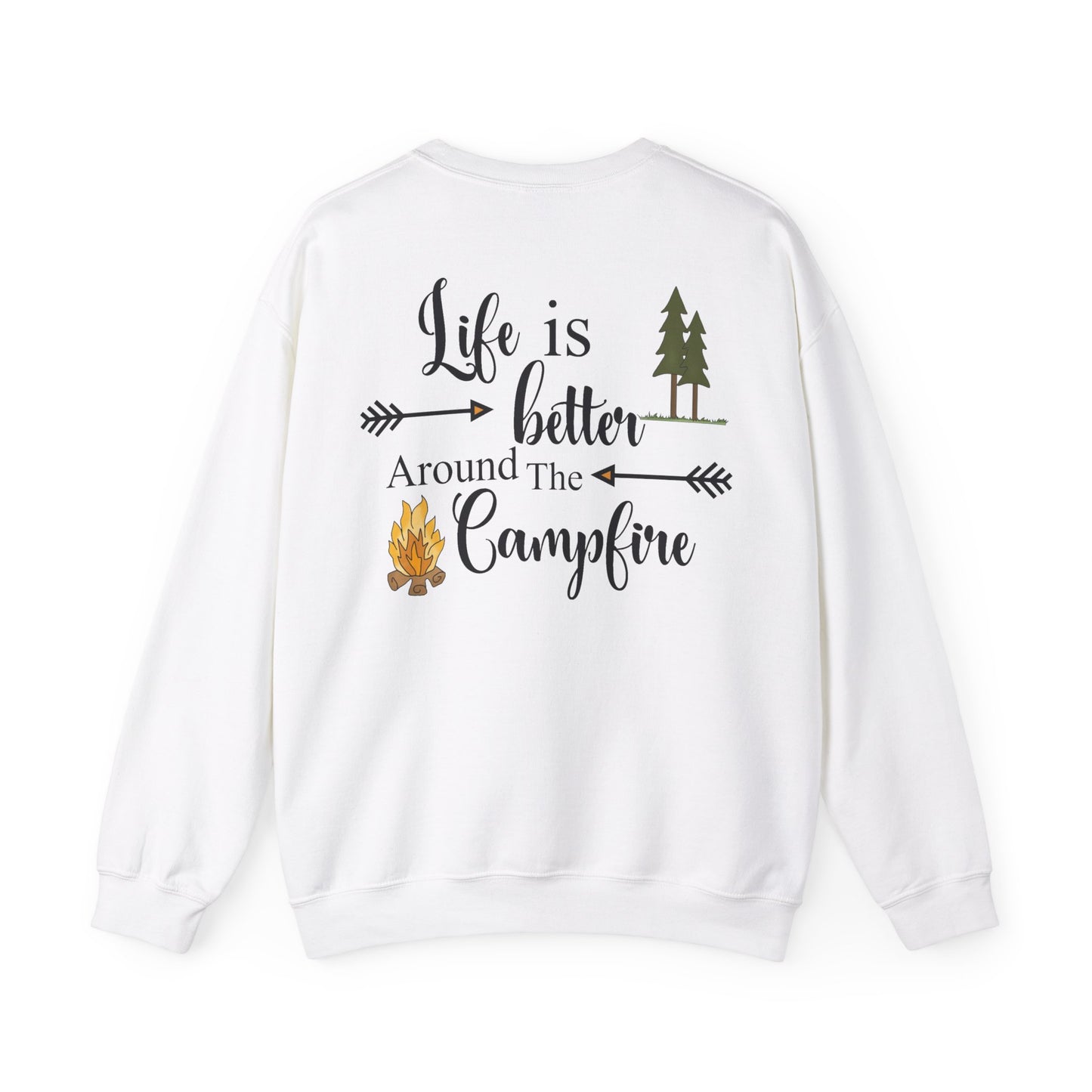 Experience the comforting warmth and camaraderie of a cozy campfire with our Life is Better Around the Campfire sweatshirt. Made with heavy blend fabric, it's perfect for cool evenings spent in the great outdoors. Get yours now and make every camping trip even more memorable!