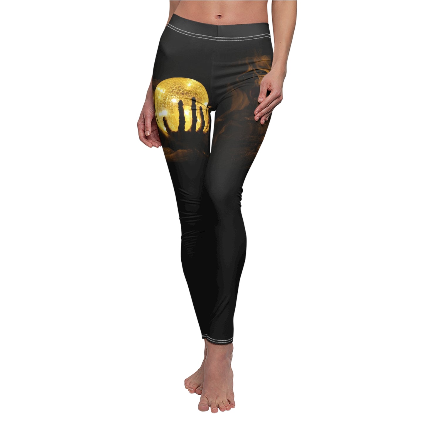 These Halloween Skeleton leggings make a great statement piece for your wardrobe. Made from a lightweight, breathable fabric, they're comfortable and perfect for any outdoor activity or staying in and watching horror movies.