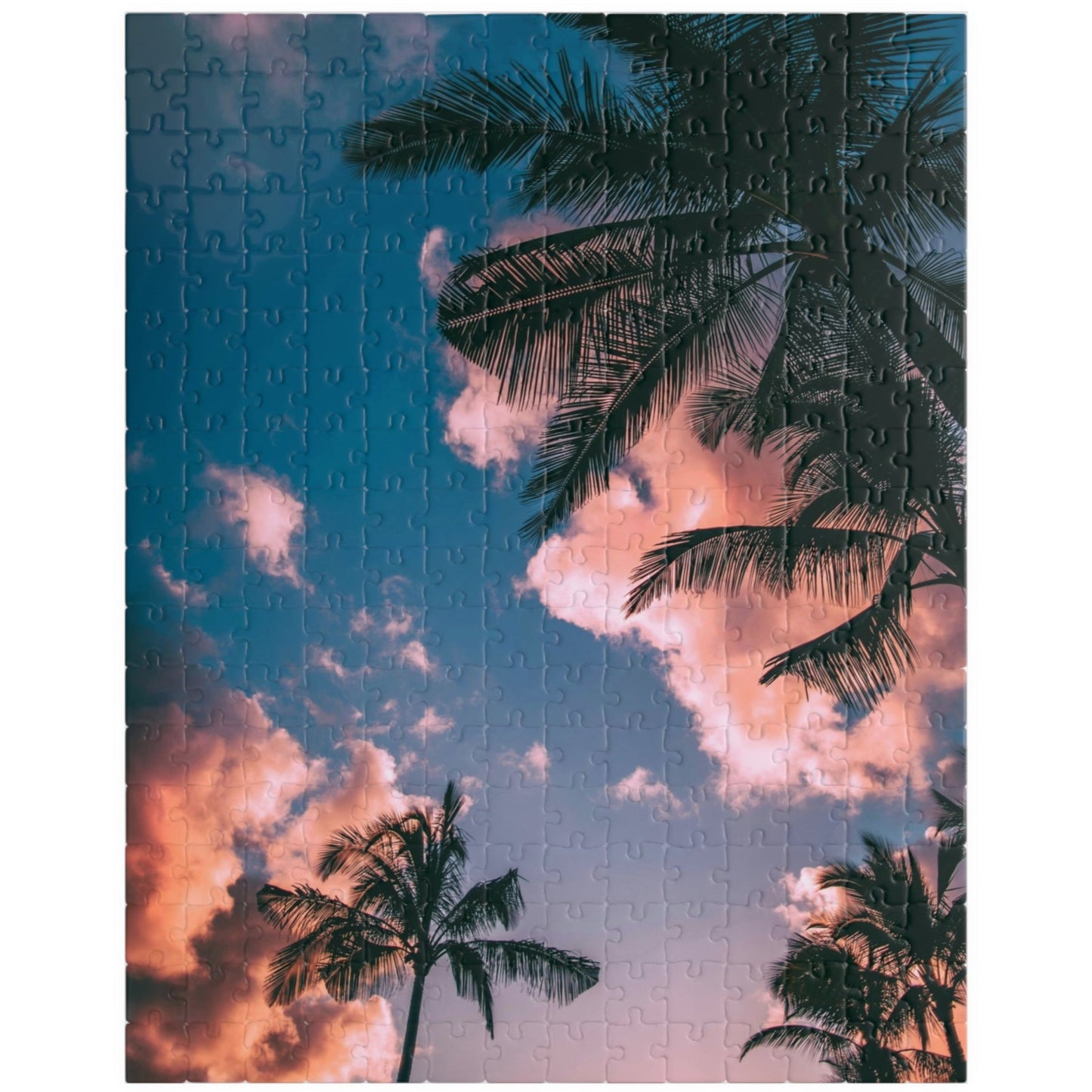 Indulge in the ultimate luxury puzzle experience with our Pink Clouds Palm Trees Puzzle. With 110 to 1014 pieces, this puzzle features a dreamy pink sky and lush palm trees, transporting you to a world of relaxation. Perfect for both puzzle enthusiasts and art lovers, this puzzle is a must-have for your collection.
