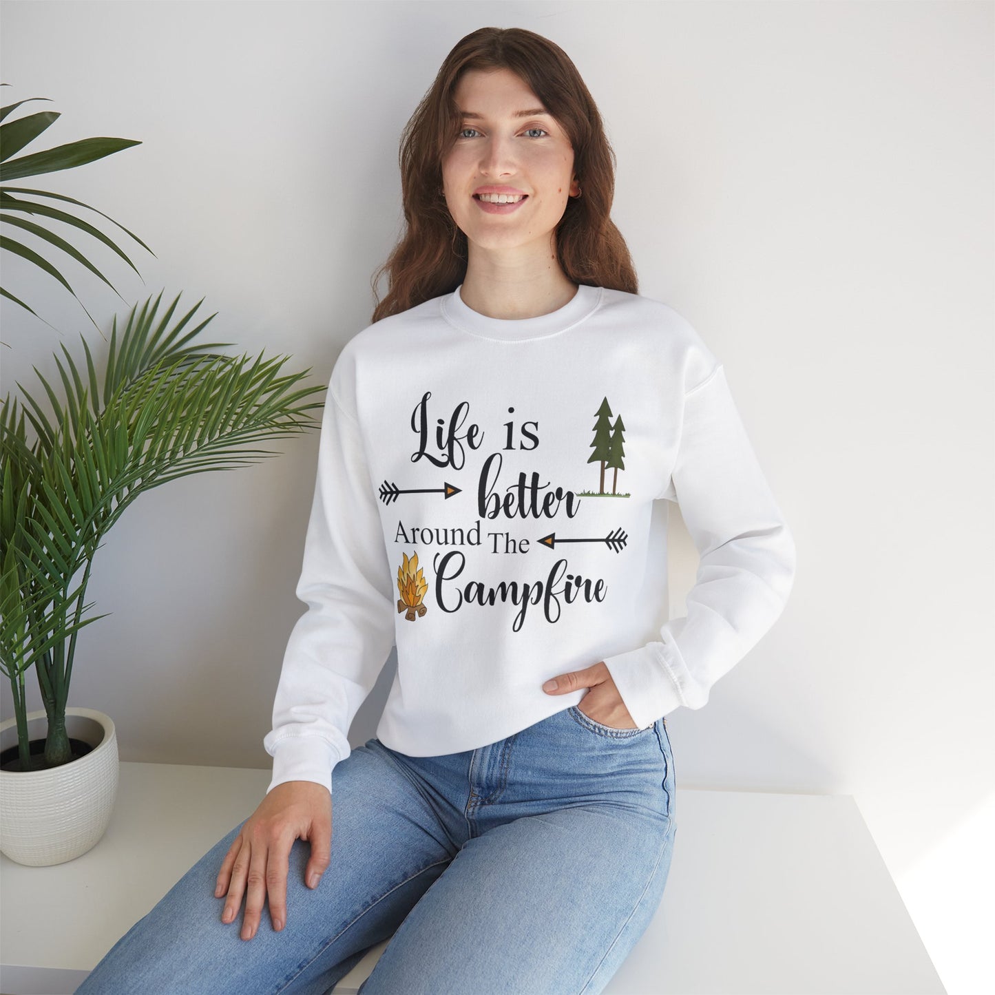 Life is Better Around the Campfire - Unisex Heavy Blend™ Crewneck Sweatshirt