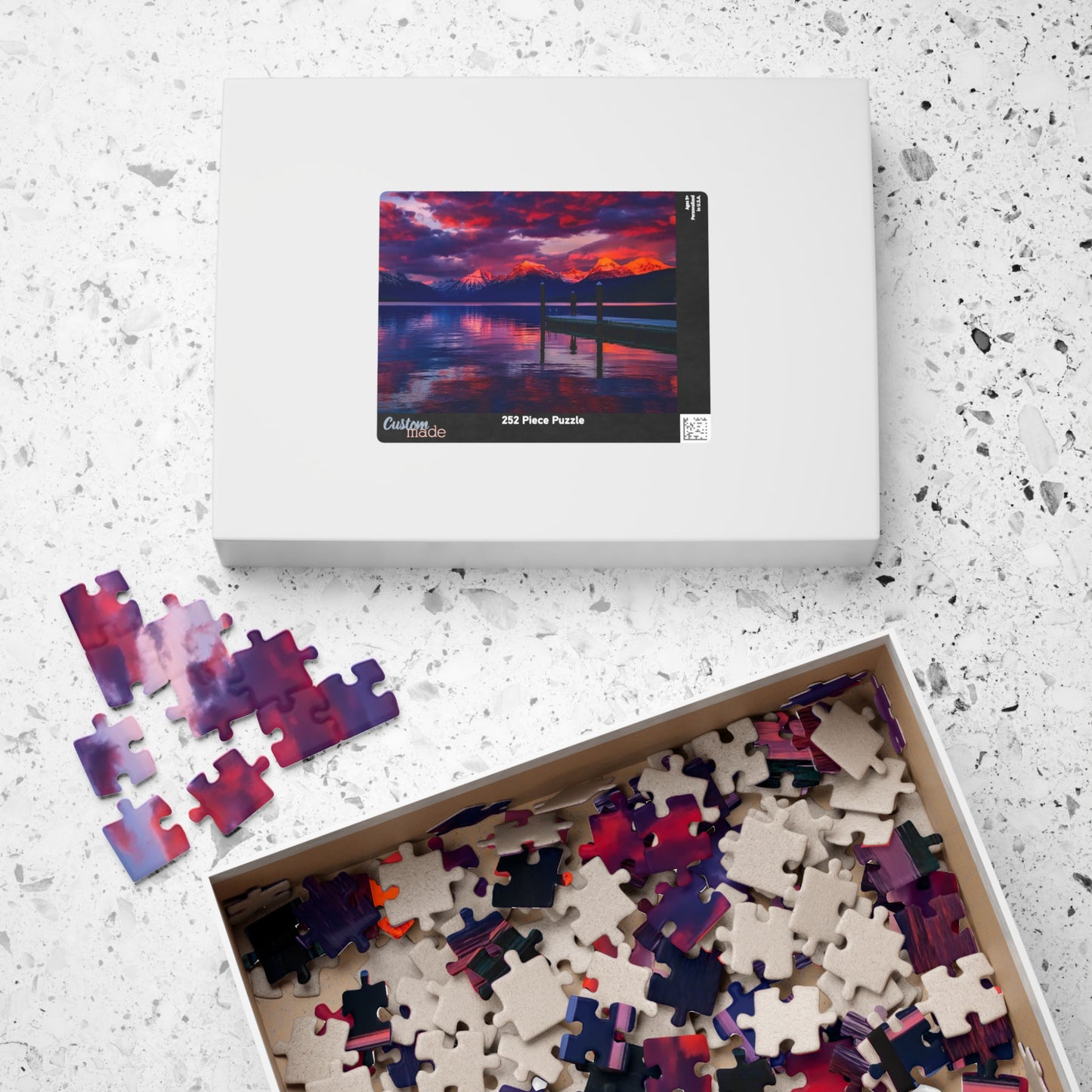 Pink Sunset at the Lake Puzzle - 110 to 1014 Pieces