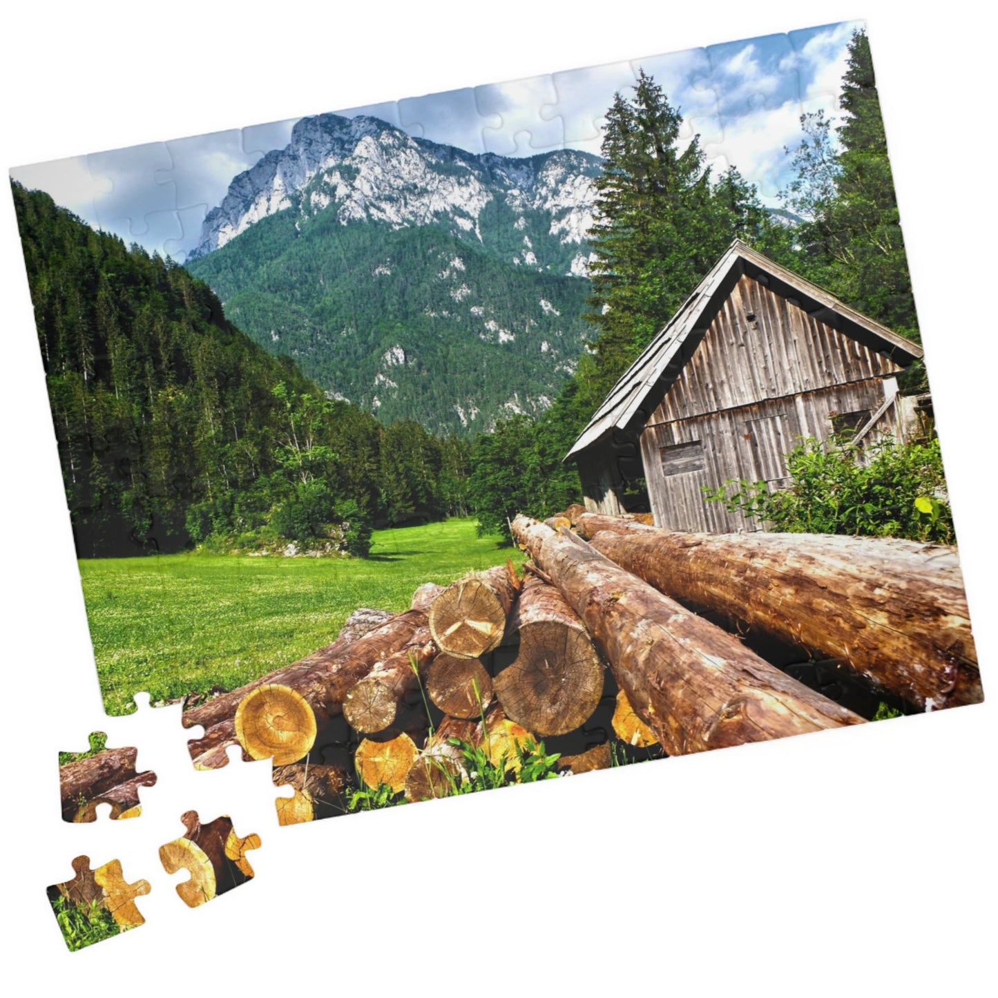 Experience the joys of the great outdoors with our Wood Cabin Mountains Puzzle. With 110-1014 pieces, this puzzle features a cozy wood cabin set against a stunning mountain backdrop. Made from high-quality materials, this puzzle is a perfect addition to any puzzle enthusiast's collection.