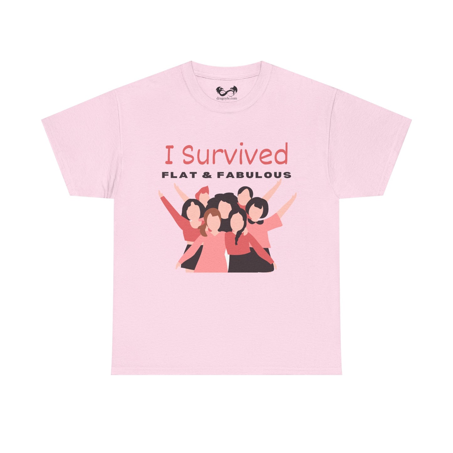 Be proud of your mastectomy journey with our "I Survived Flat & Fabulous" tee. Made with heavy cotton, it's comfortable and durable for everyday wear. Show off your strength and celebrate your unique body. Choose confidence and comfort, with our original designed tee.