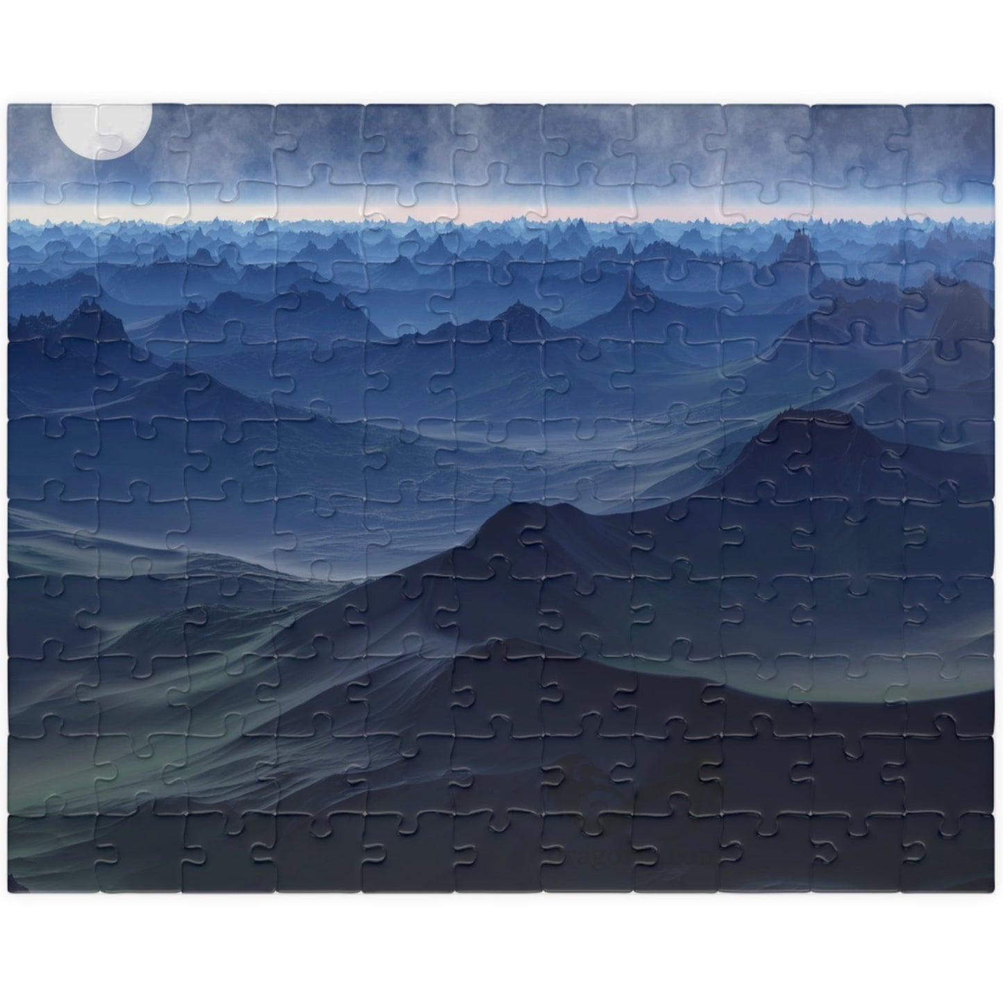 Experience the beauty of the night sky with our Blue Moon Landscape Puzzle. With 110 to 1014 pieces, this puzzle will challenge and delight any puzzle enthusiast. Piece together a stunning landscape with a breathtaking blue moon as the centerpiece.