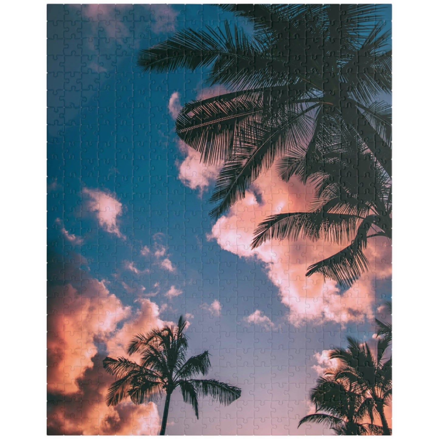 Indulge in the ultimate luxury puzzle experience with our Pink Clouds Palm Trees Puzzle. With 110 to 1014 pieces, this puzzle features a dreamy pink sky and lush palm trees, transporting you to a world of relaxation. Perfect for both puzzle enthusiasts and art lovers, this puzzle is a must-have for your collection.