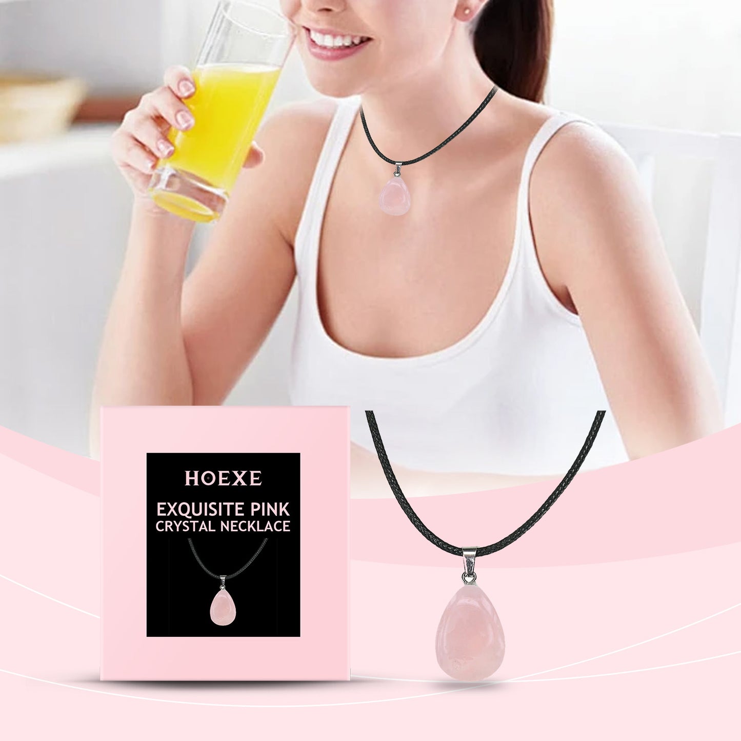 Exquisite Powerful Pink Crystal Necklace