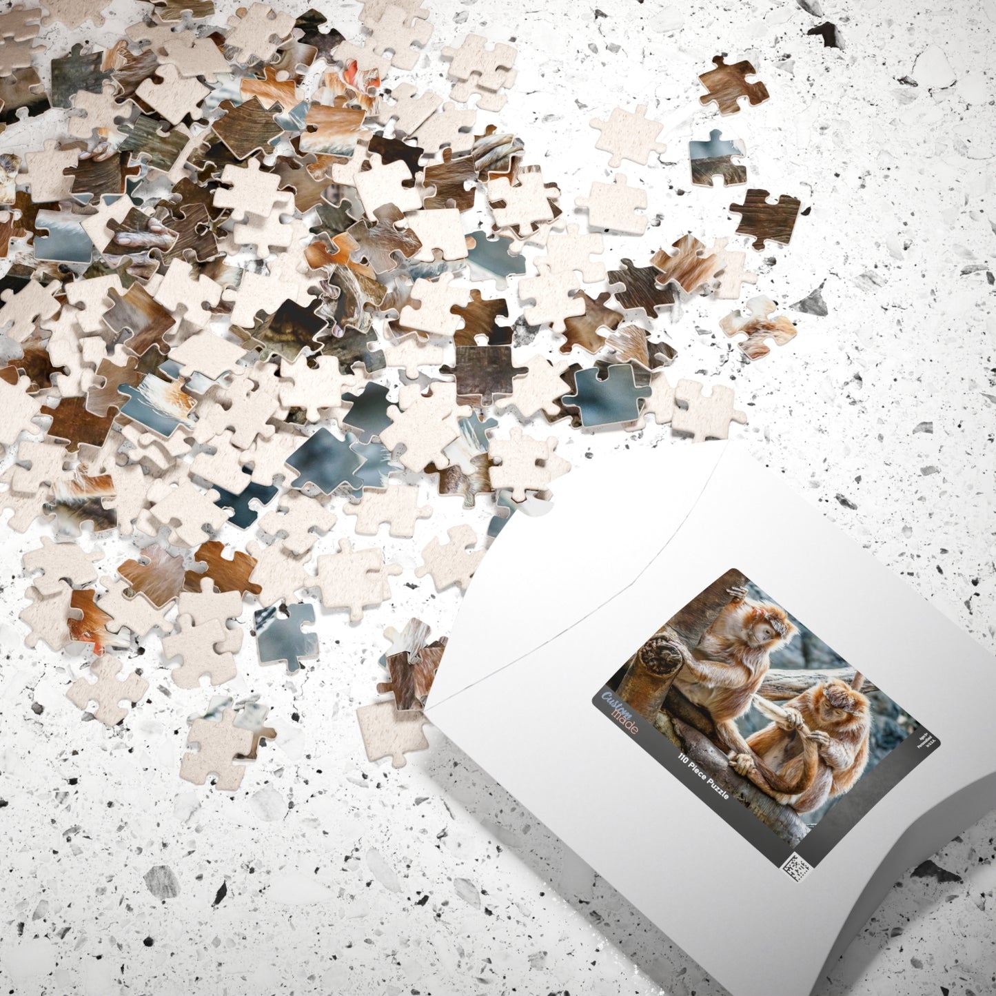 Get ready for endless fun with the Two Adorable Monkeys Puzzle! Featuring two playful monkeys in a stunning 110 to 1014 piece puzzle, this quirky and humorous puzzle is perfect for anyone who doesn't take themselves too seriously. With unique word play, double meanings, and a playful tone, this puzzle is sure to provide hours of entertainment.