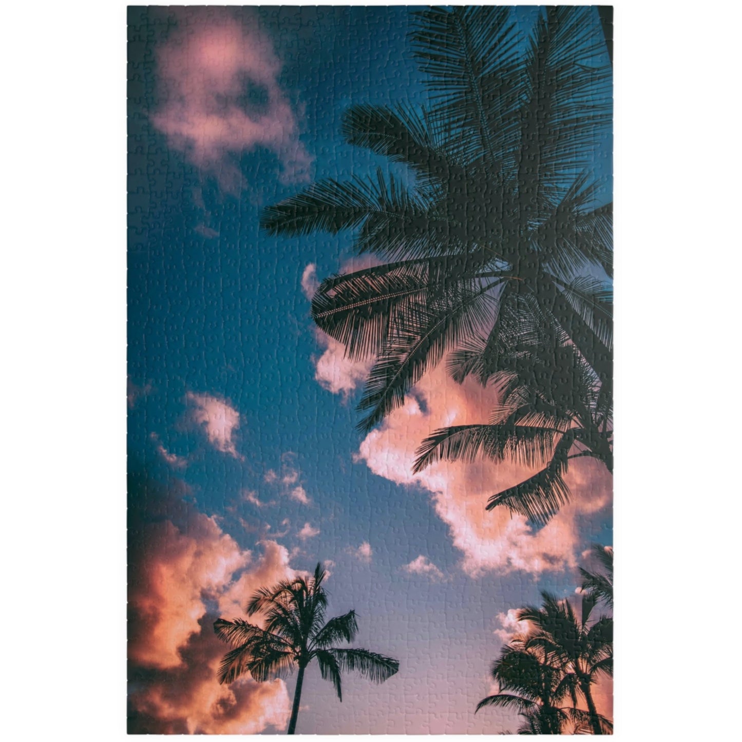 Indulge in the ultimate luxury puzzle experience with our Pink Clouds Palm Trees Puzzle. With 110 to 1014 pieces, this puzzle features a dreamy pink sky and lush palm trees, transporting you to a world of relaxation. Perfect for both puzzle enthusiasts and art lovers, this puzzle is a must-have for your collection.