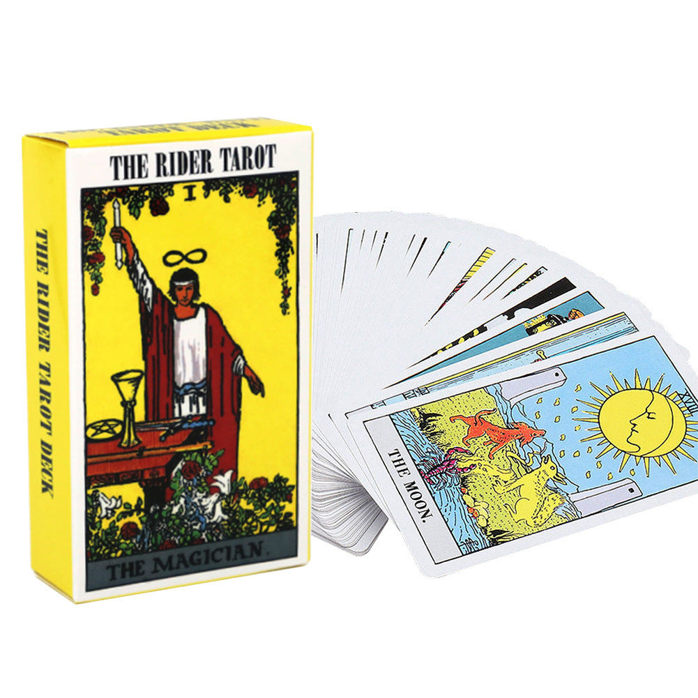 Rider Tarot card set with deck and box on a white background
