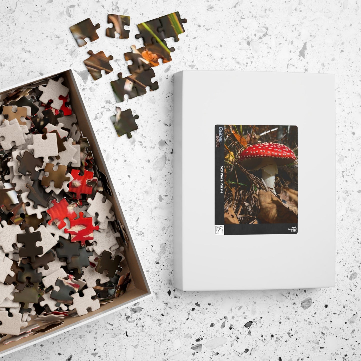 This Single Red Mushrooms Puzzle features a captivating image of vibrant mushrooms, ranging from 110 to 1014 pieces. With high-quality materials and intricate design, it offers a challenging yet satisfying puzzle-solving experience.