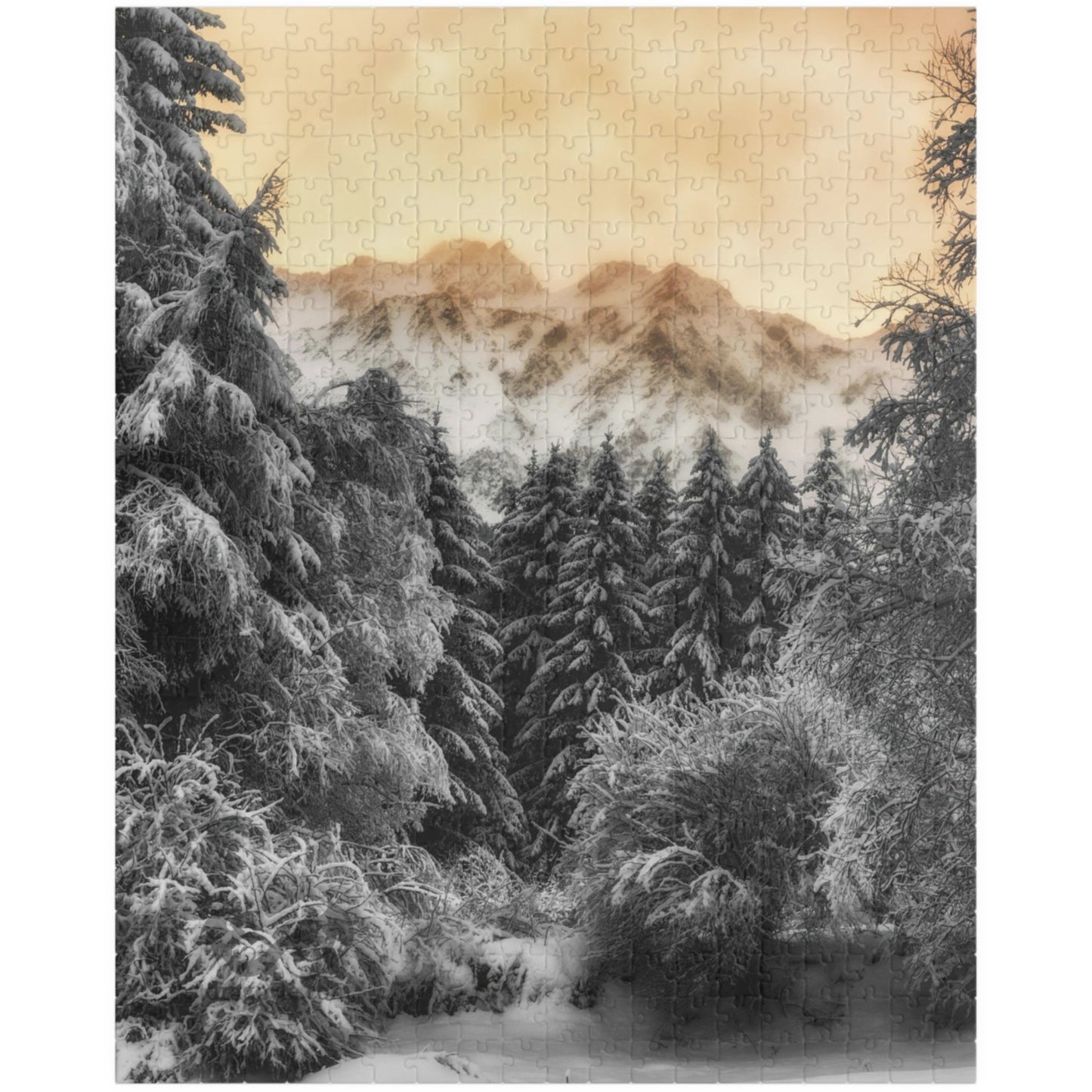 Escape into a magical winter wonderland with our Mystical Winter Mountains Puzzle. With 110 to 1014 pieces to assemble, this puzzle will offer hours of meditative relaxation and a sense of accomplishment once completed. Perfect for puzzle enthusiasts and those in need of a calming activity.