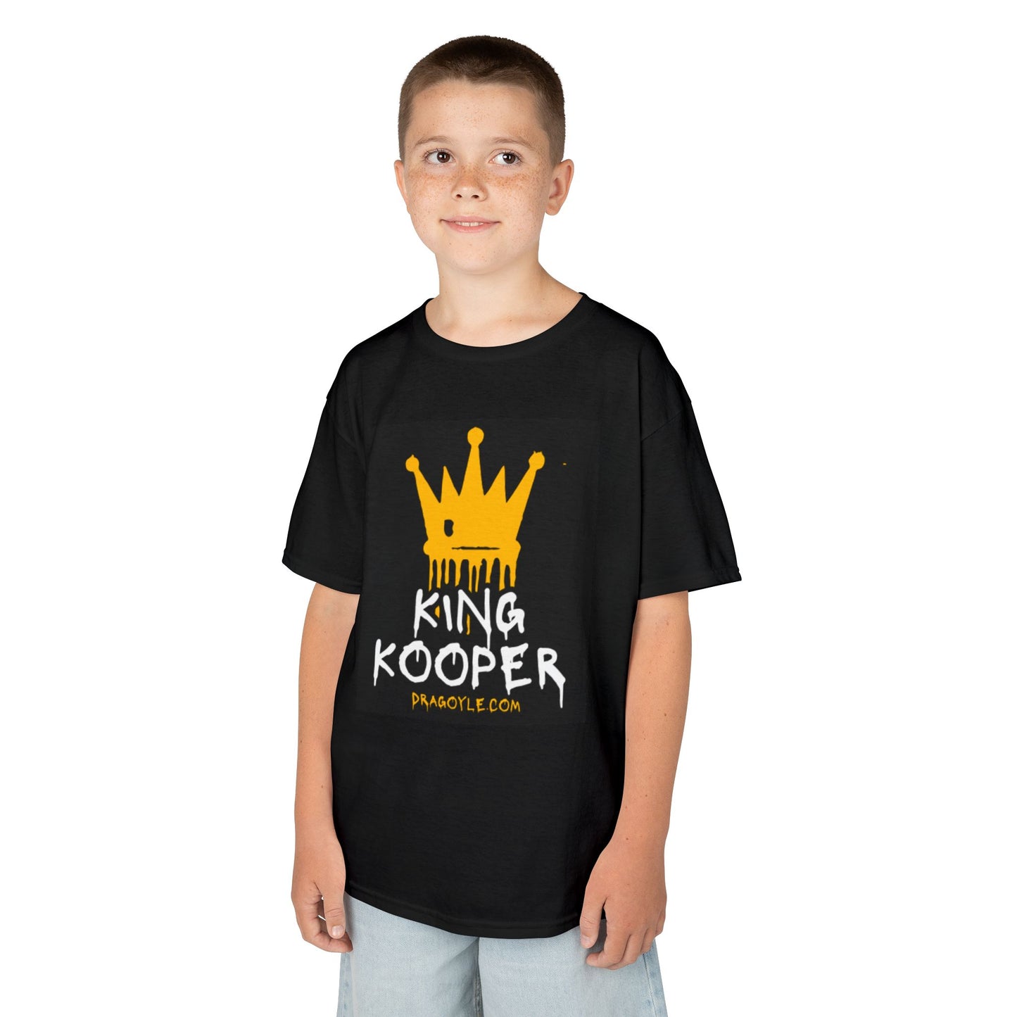 Kids Black Heavy Cotton™ Tee - King Kooper