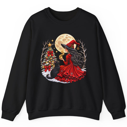 Christmas Witch Crewneck Sweatshirt – Magical Holiday Winter Design