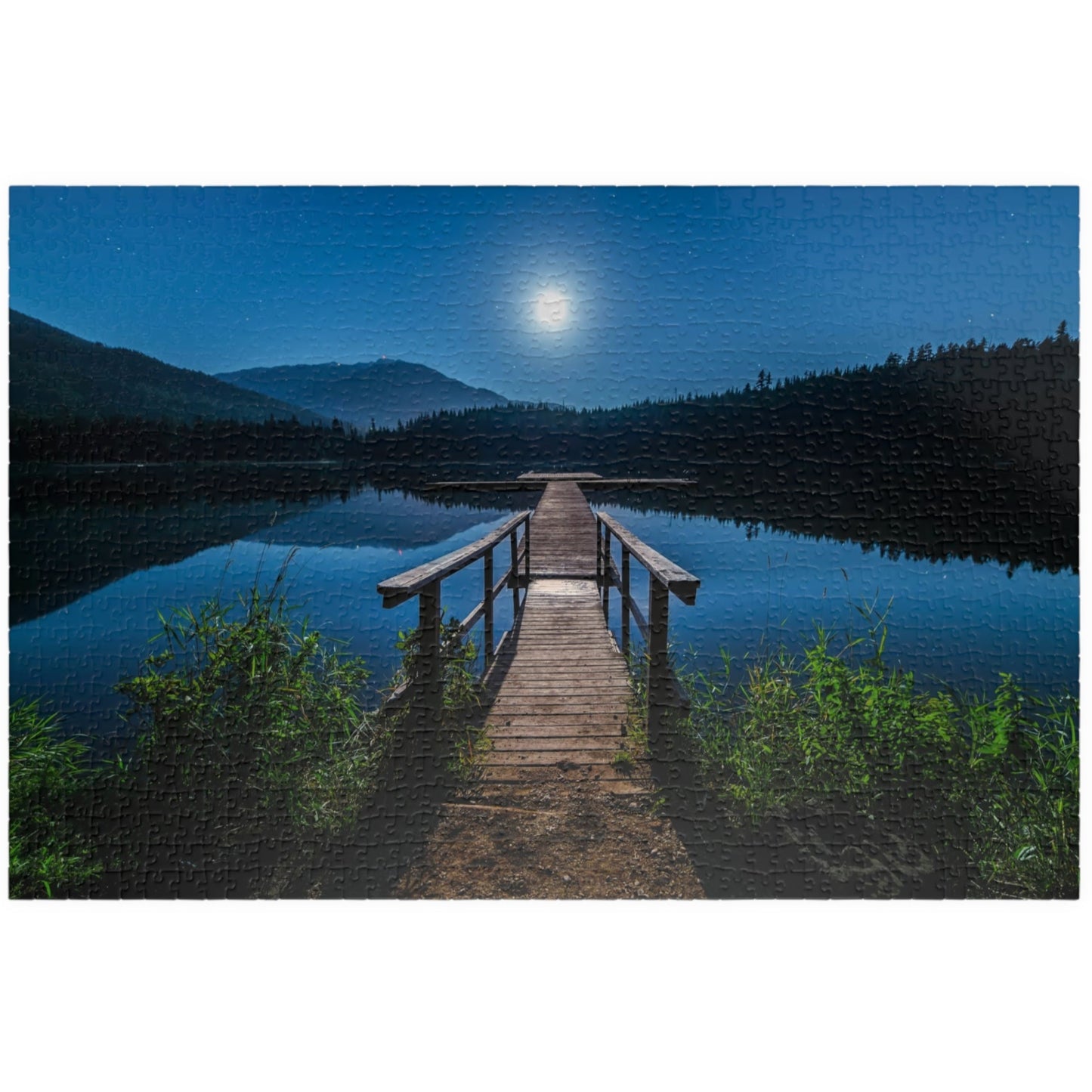 Experience the calming beauty of the Blue Moon At The Lake Puzzle. With 110 to 1014 pieces, this puzzle is perfect for all levels. Immerse yourself in the artistry of the blue moon reflecting on the serene lake, and feel the peace and tranquility it brings. A delightful challenge for any puzzle enthusiast.