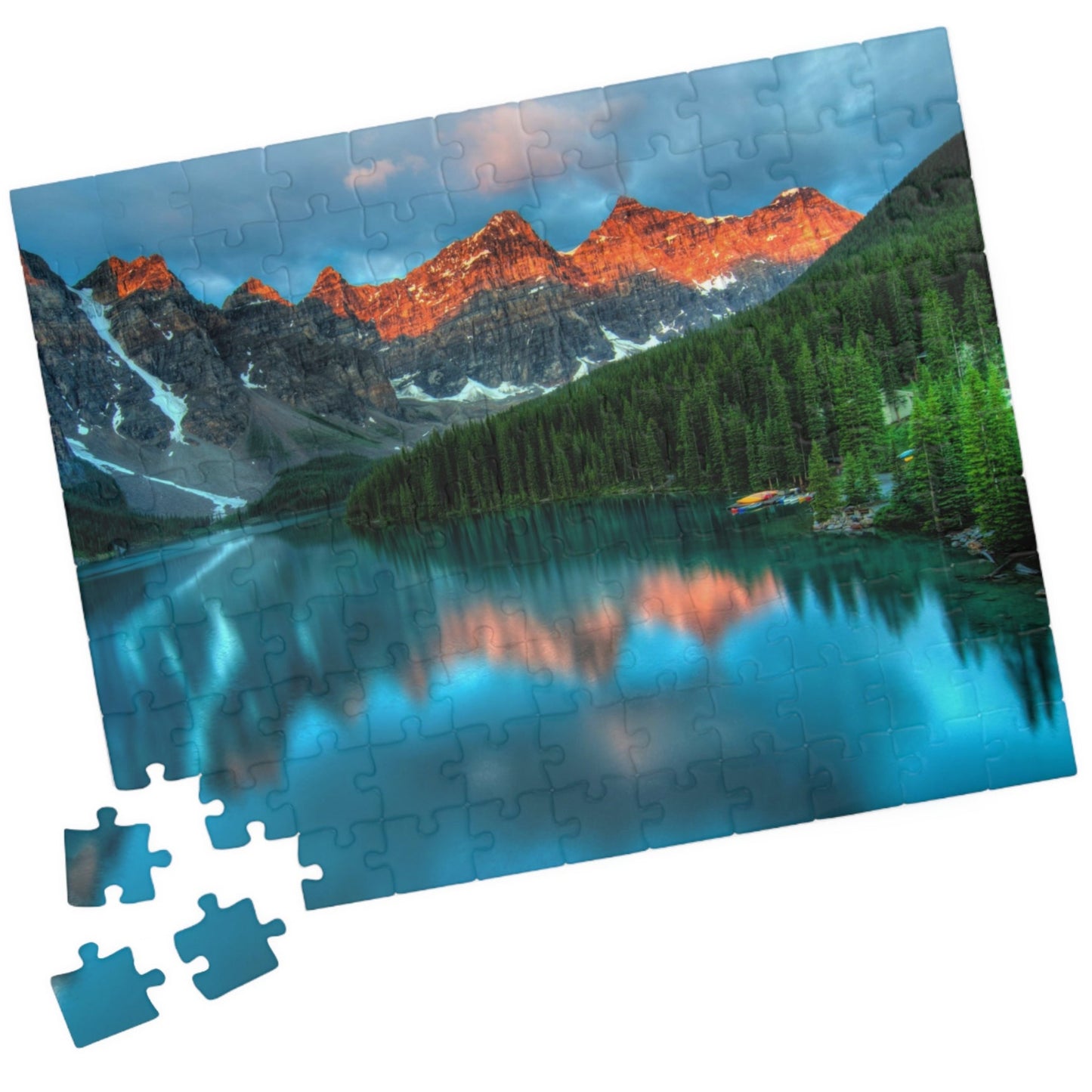 Discover the breathtaking beauty of nature with our Majestic Mountain Reflection Lake Puzzle. Create a stunning masterpiece with 110 to 1014 pieces, capturing the majestic mountains and peaceful reflection of the lake. A perfect blend of art and entertainment, this puzzle is sure to provide hours of relaxation and satisfaction.