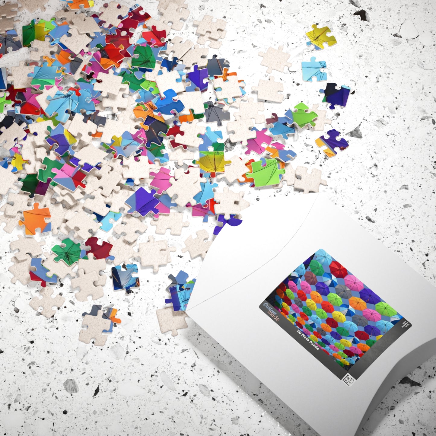 Piece together fun on rainy days with our quirky Colorful Umbrella's Puzzle! With 110 to 1014 pieces, this puzzle will keep you entertained for hours. Perfect for all ages, this colorful puzzle makes for a great addition to your rainy day activities.