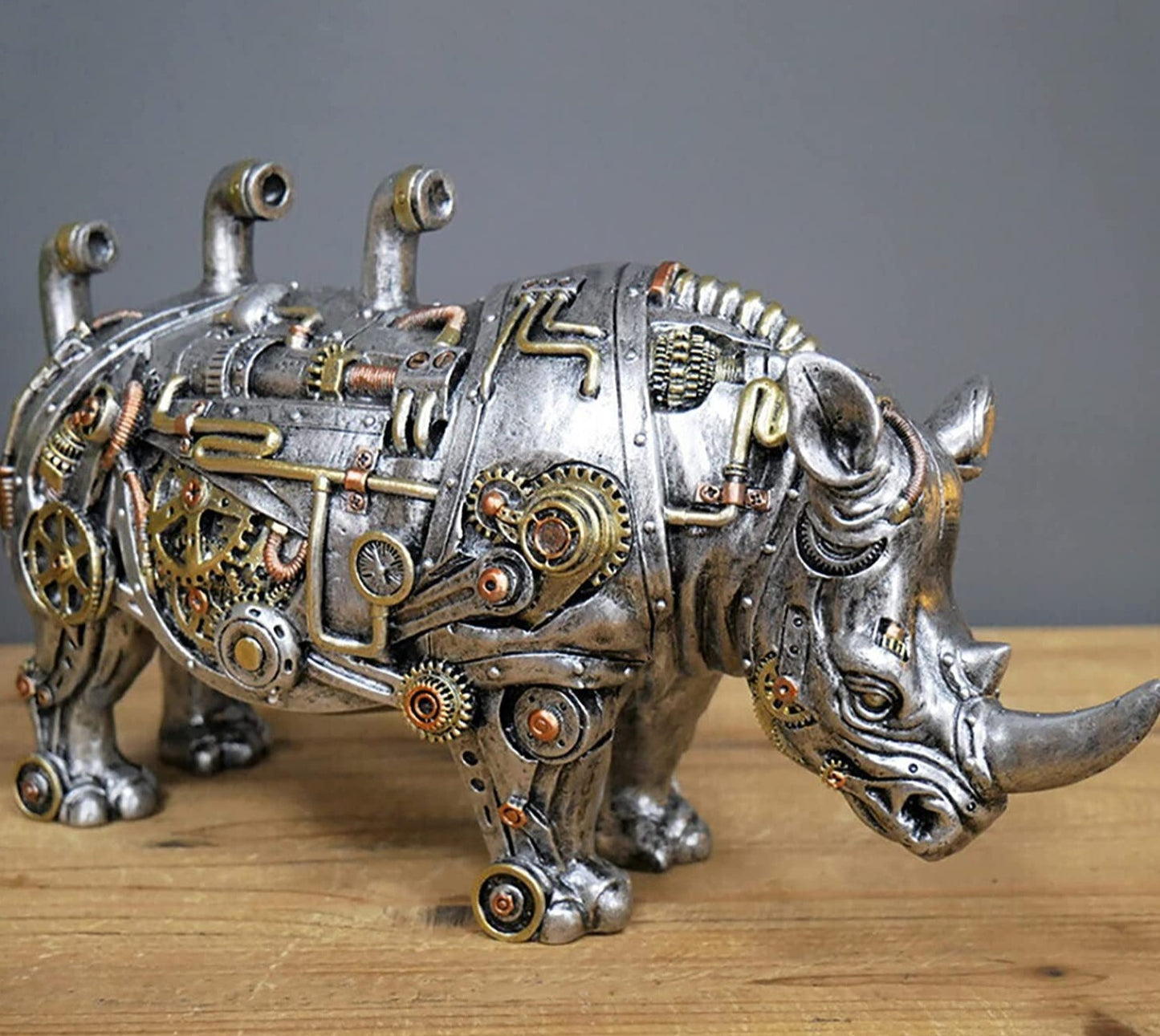 Transform your home into a whimsical steam punk paradise with these Mechanical Steam Punk Resin Statues. These statues will add a touch of industrial charm to any room, making them perfect for any steam punk enthusiast.