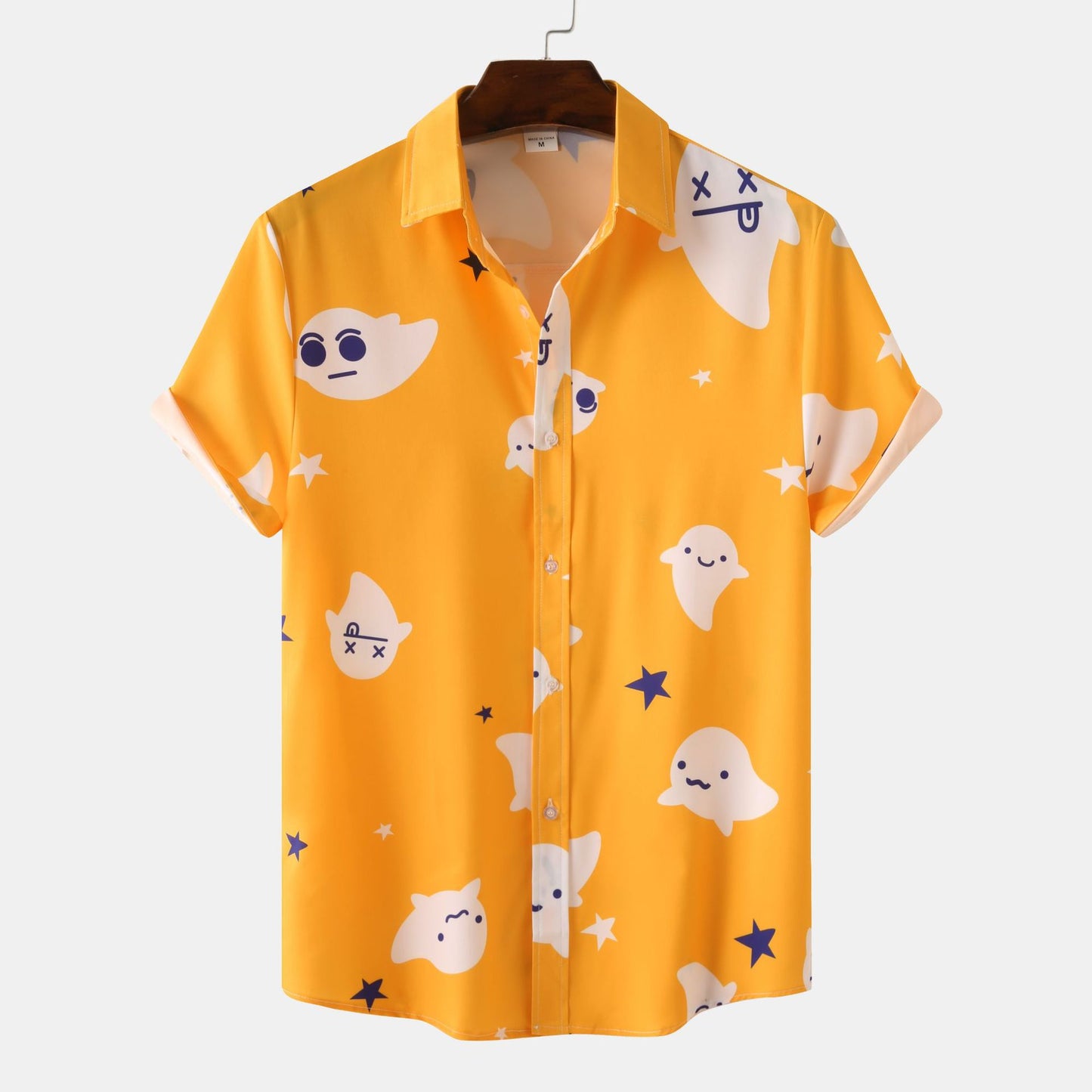 40cea10a944e5a791bc737592288abd9
Get into the spooky season with our Halloween Orange Boo Short Sleeve Shirt! Made with high-quality fabric, this shirt is perfect for any Halloween party or trick-or-treating adventure