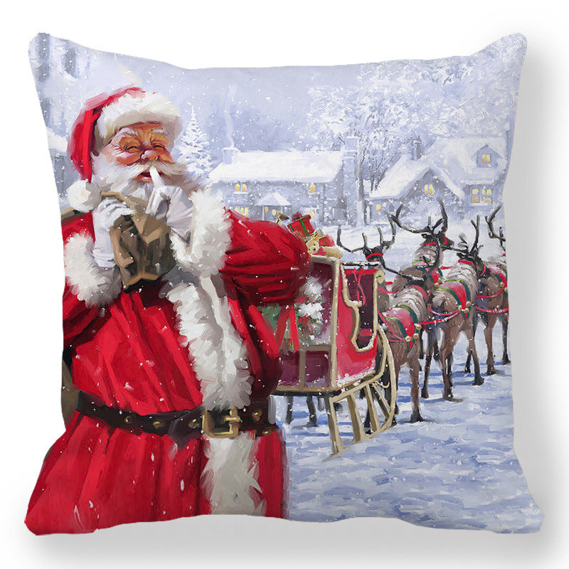 645aa6731bbb4090a874cf435adbcb36 Transform your living space into a luxurious holiday wonderland with our Christmas Oil painting Peach Skin Plush Pillowcase. Made from premium materials, this pillowcase features a stunning oil painting design that adds an elegant touch to any room.