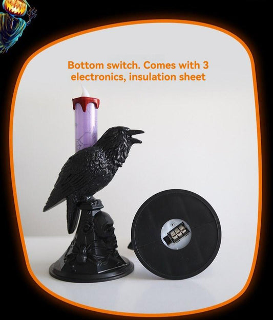 Dare to light up your Halloween with our Crow Candle Stick Light! This unique centerpiece features a creepy crow perched on a candle stick, adding a touch of spooky sophistication to your decor. Enhance the eerie ambiance and thrill your guests with this bold addition. Order now!