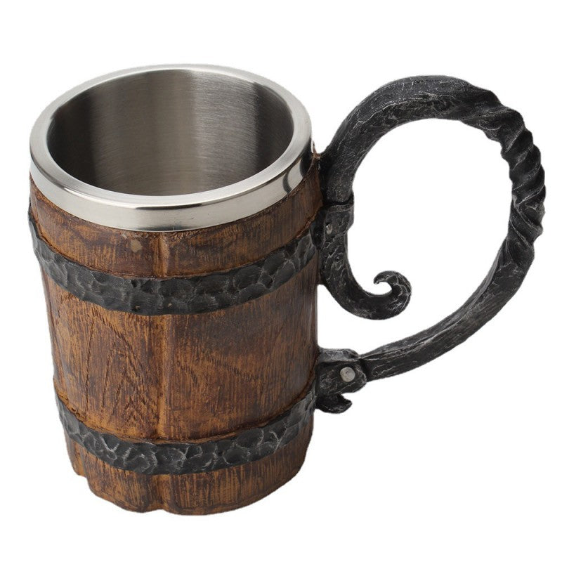 48fafee01e8e79ed95c553129e9a64b2 Unleash your inner medieval warrior with our Stainless Steel Medieval Mug! Made with durable stainless steel, it is perfect for all your hot or cold beverages. Its sleek design and sturdy handle make it easy to hold, while its stainless steel material keeps drinks at the perfect temperature.