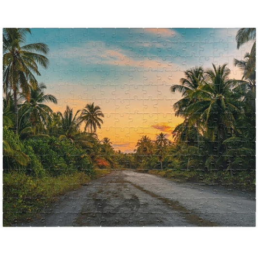 Experience the breathtaking beauty of a tropical landscape at dusk with this stunning puzzle. Featuring 110 to 1014 pieces, this puzzle will challenge your mind while transporting you to a peaceful oasis.