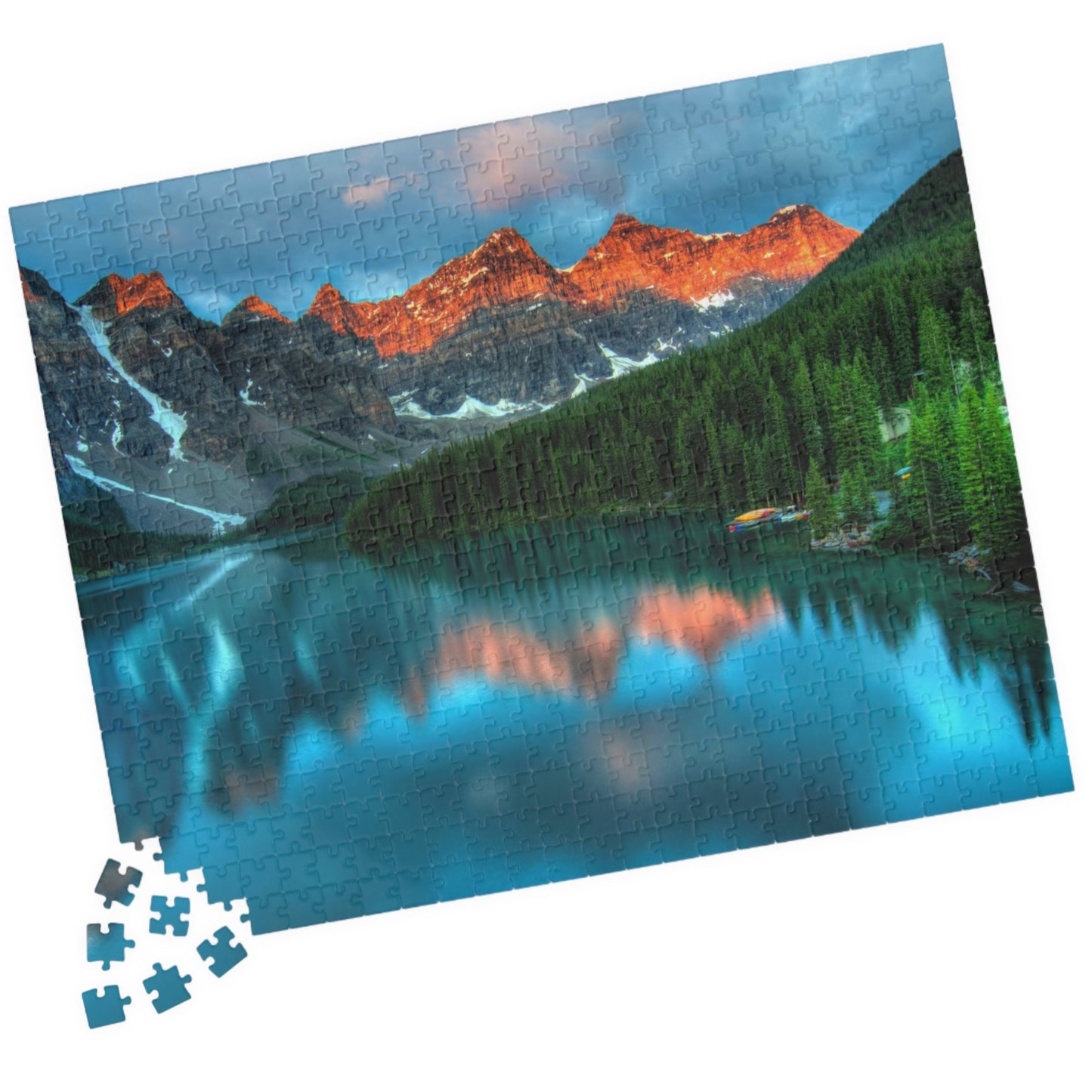 Discover the breathtaking beauty of nature with our Majestic Mountain Reflection Lake Puzzle. Create a stunning masterpiece with 110 to 1014 pieces, capturing the majestic mountains and peaceful reflection of the lake. A perfect blend of art and entertainment, this puzzle is sure to provide hours of relaxation and satisfaction.