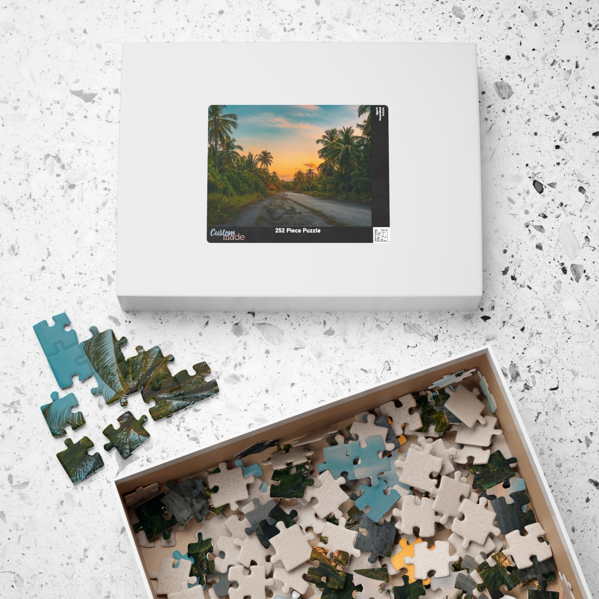 Experience the breathtaking beauty of a tropical landscape at dusk with this stunning puzzle. Featuring 110 to 1014 pieces, this puzzle will challenge your mind while transporting you to a peaceful oasis.