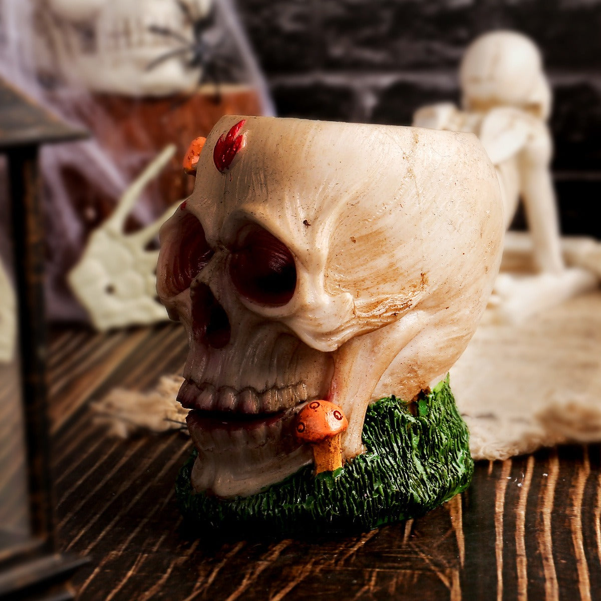 Transform your Halloween celebration with these Resin Skull Party Decorations. Crafted for a realistic yet durable look, they add an eerie charm to any space. Perfect for creating a spooky atmosphere, these skulls are ideal for parties, haunted houses, or seasonal decor.