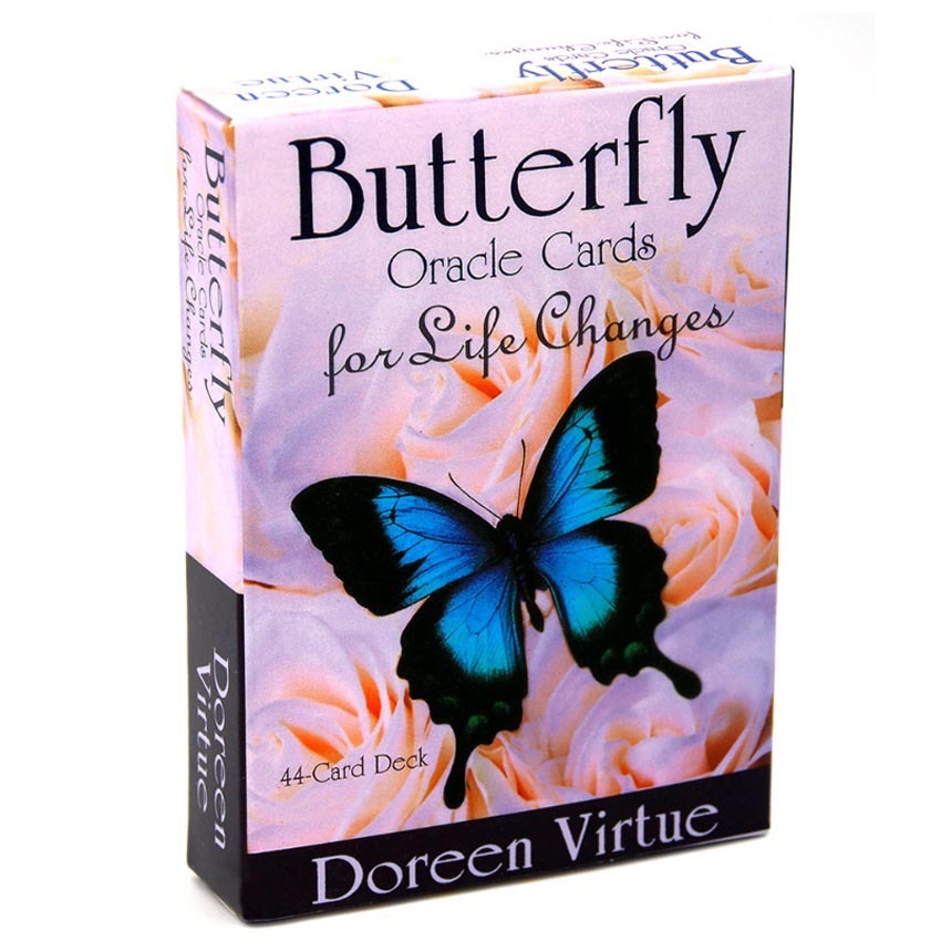 Box of Butterfly Oracle Cards for Life Changes by Doreen Virtue on a white background