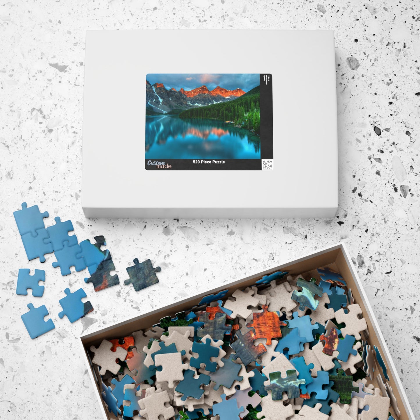 Discover the breathtaking beauty of nature with our Majestic Mountain Reflection Lake Puzzle. Create a stunning masterpiece with 110 to 1014 pieces, capturing the majestic mountains and peaceful reflection of the lake. A perfect blend of art and entertainment, this puzzle is sure to provide hours of relaxation and satisfaction.